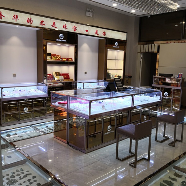 珠寶展示柜臺(tái),鴻鈦珠寶展柜廠(chǎng)家,定制玻璃珠寶展示柜